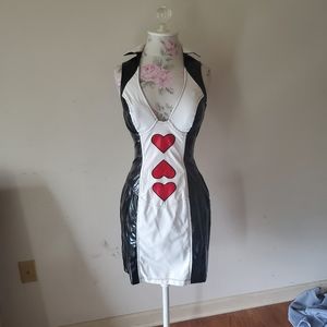 Lip service queen of heart dress vinyl goth emo